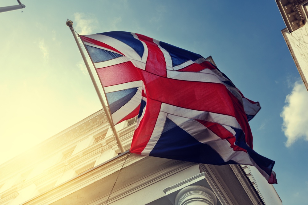 flag of UK on government building